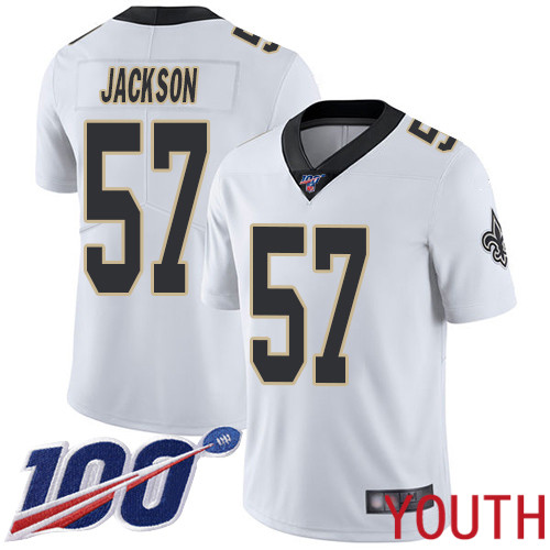 New Orleans Saints Limited White Youth Rickey Jackson Road Jersey NFL Football 57 100th Season Vapor Untouchable Jersey